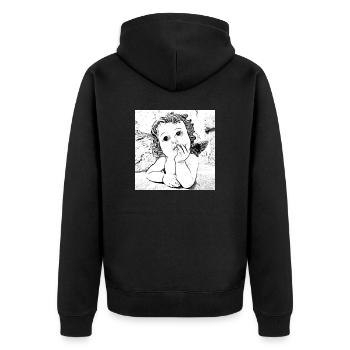 Angel - Unisex Premium Organic Zip Hoodie - black - Back - Nico (187cm)
