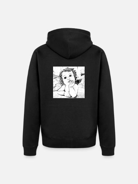 Angel - Unisex Premium Organic Zip Hoodie - black
