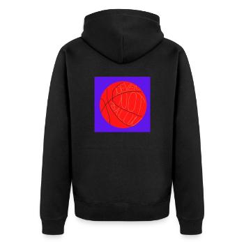 Never not play basketball (purple, orange) - Unisex Premium Organic Zip Hoodie - black - Back - Nico (187cm)