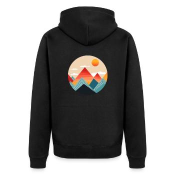 Montagnes et soleil - Veste à capuche bio Premium Unisexe - noir - Dos - Nico (187cm)
