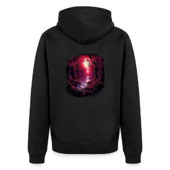 Funky Fun Hippie Festival Joke Birthday Present - Unisex Premium Organic Zip Hoodie - black - Back - Nico (187cm)