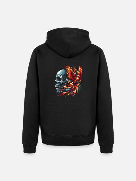 Flame-Winged Legacy - Unisex Premium Organic Zip Hoodie - black