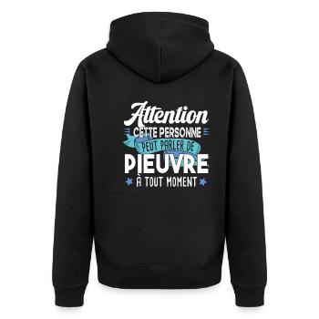 Pieuvre Poulpe Cadeau Humour Tentacule Mer Animal - Veste à capuche bio Premium Unisexe - noir - Dos - Nico (187cm)