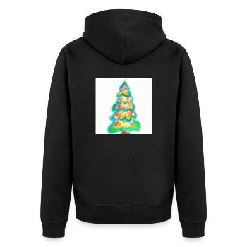 Weihnachtsbaum Tannenbaum - Unisex Premium Bio Zip Hoodie - Schwarz - Hinten - Nico (187cm)