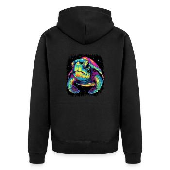 Citation récif de corail animal aquatique tortue amant amour - Veste à capuche bio Premium Unisexe - noir - Dos - Nico (187cm)