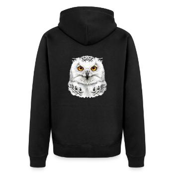 Tête de harfang des neiges - Veste à capuche bio Premium Unisexe - noir - Dos - Nico (187cm)