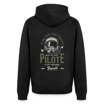 parfait pilote avion de chasse Cadeau humour armée - Veste à capuche bio Premium Unisexe - noir - Dos - Nico (187cm)