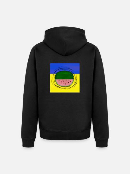 Watermelon Ukraine Kherson - Unisex Premium Organic Zip Hoodie - black