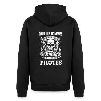 les meilleurs deviennent pilotes - Veste à capuche bio Premium Unisexe - noir - Dos - Nico (187cm)