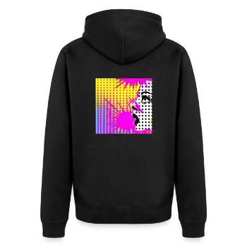 Pop art - Unisex Premium Bio Zip Hoodie - Schwarz - Hinten - Nico (187cm)