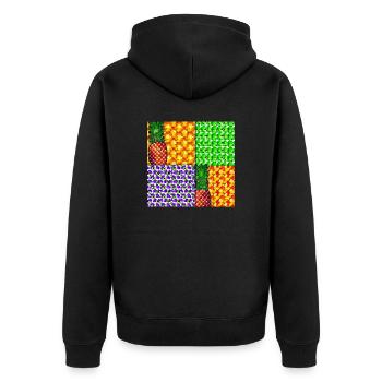 Tropical Fruits Mosaic - Unisex Premium Organic Zip Hoodie - black - Back - Nico (187cm)