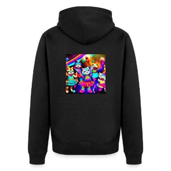 Katzenkarneval - Unisex Premium Bio Zip Hoodie - Schwarz - Hinten - Nico (187cm)