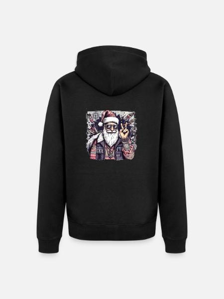 Mr. Santa - Unisex Premium Bio Zip Hoodie - Schwarz