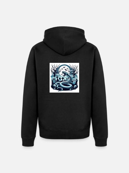 Snake Cemetery Halloween - Unisex Premium Organic Zip Hoodie - black