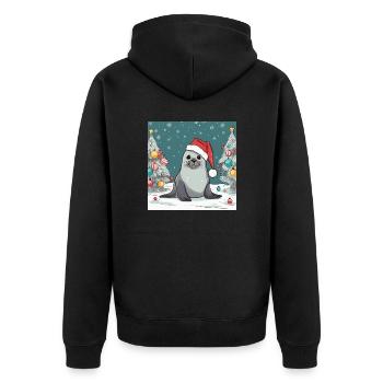 Phoque Noël - Veste à capuche bio Premium Unisexe - noir - Dos - Nico (187cm)