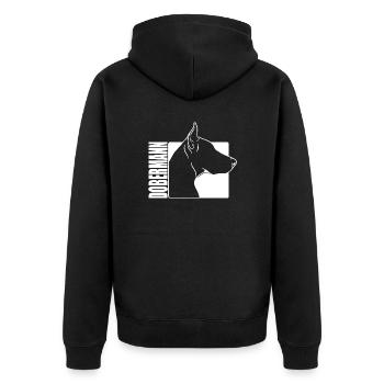Doberman Profil Chiens Chien Wilsigns - Veste à capuche bio Premium Unisexe - noir - Dos - Nico (187cm)