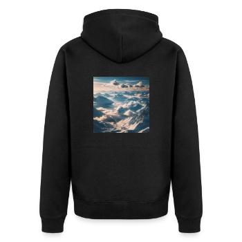 Montagnes - Veste à capuche bio Premium Unisexe - noir - Dos - Nico (187cm)