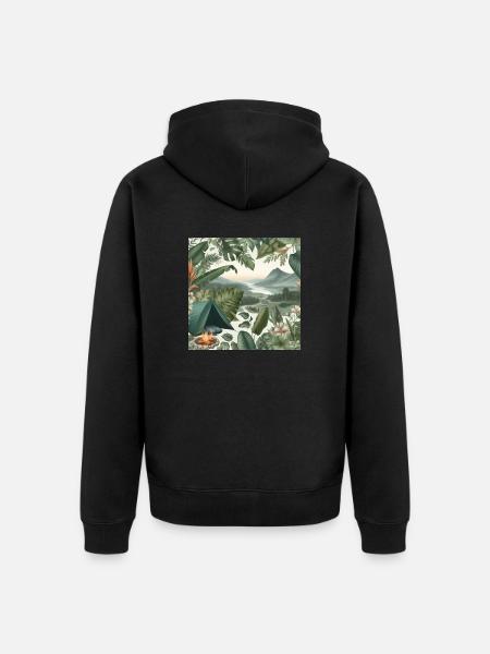 Camp in the wilderness - Unisex Premium Organic Zip Hoodie - black