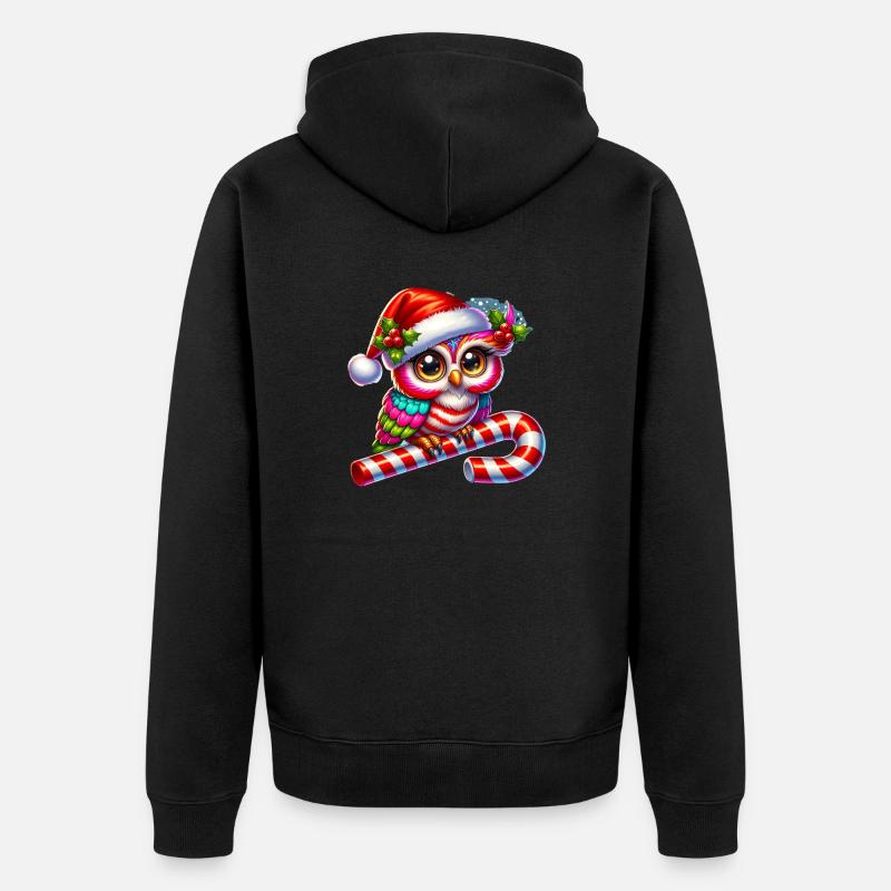 Chouette de Noël - Veste à capuche bio Premium Unisexe - noir