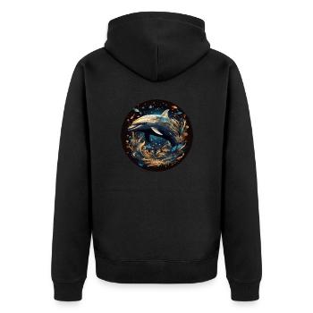 Dauphin pour les animaux marins Fans Cadeau Vacances Plage - Veste à capuche bio Premium Unisexe - noir - Dos - Nico (187cm)