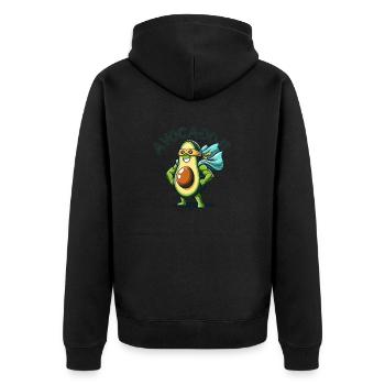 Avoca-Do-It - Unisex Premium Bio Zip Hoodie - Schwarz - Hinten - Nico (187cm)