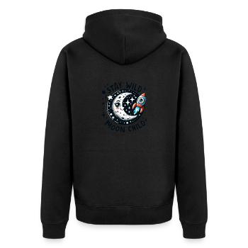 Stay Wild Moon Child - Unisex Premium Organic Zip Hoodie - black - Back - Nico (187cm)