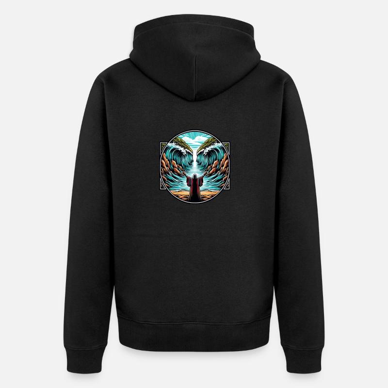 Moïse sépara la mer. - Veste à capuche bio Premium Unisexe - noir