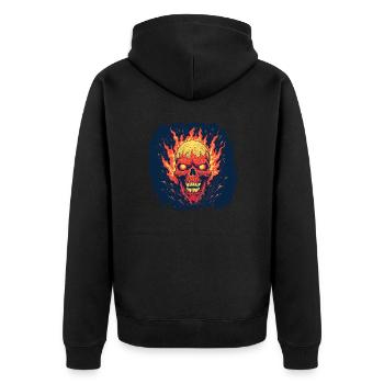adult clothing funny dinosaur skeleton tshirts - Unisex Premium Bio Zip Hoodie - Schwarz - Hinten - Nico (187cm)