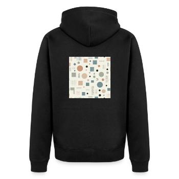 Zen Geometry - Unisex Premium Bio Zip Hoodie - Schwarz - Hinten - Nico (187cm)
