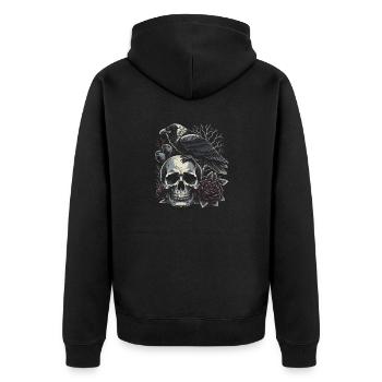 Ewige Ruhe - Unisex Premium Bio Zip Hoodie - Schwarz - Hinten - Nico (187cm)