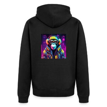 Singe Nft - Veste à capuche bio Premium Unisexe - noir - Dos - Nico (187cm)