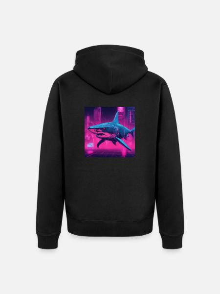 Hai - Unisex Premium Bio Zip Hoodie - Schwarz