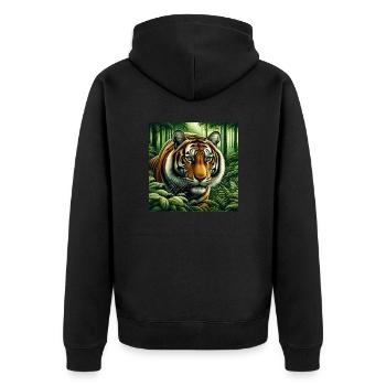 Tigre - Veste à capuche bio Premium Unisexe - noir - Dos - Nico (187cm)
