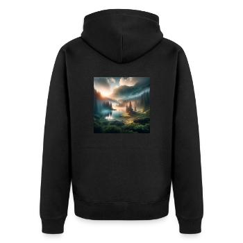 Lever du soleil - Veste à capuche bio Premium Unisexe - noir - Dos - Nico (187cm)