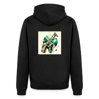 Geometric 1 - Unisex Premium Bio Zip Hoodie - Schwarz - Hinten - Nico (187cm)