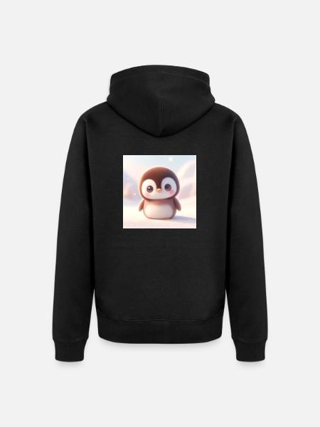 Pinguine snow 2 - Unisex Premium Bio Zip Hoodie - Schwarz