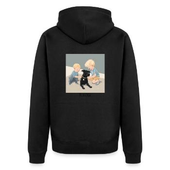 Le chien et ses enfants - Veste à capuche bio Premium Unisexe - noir - Dos - Nico (187cm)