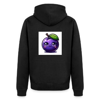 Plum purple - Unisex Premium Organic Zip Hoodie - black - Back - Nico (187cm)