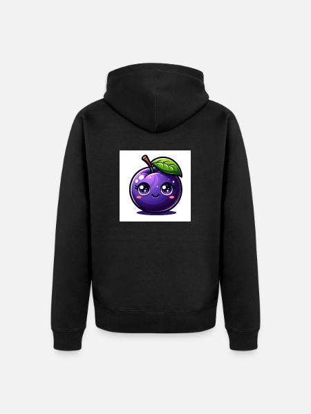 Plum purple - Unisex Premium Organic Zip Hoodie - black