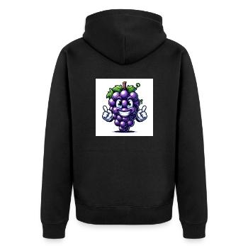 Grapes - Unisex Premium Organic Zip Hoodie - black - Back - Nico (187cm)