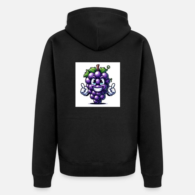 Weintrauben - Unisex Premium Bio Zip Hoodie - Schwarz
