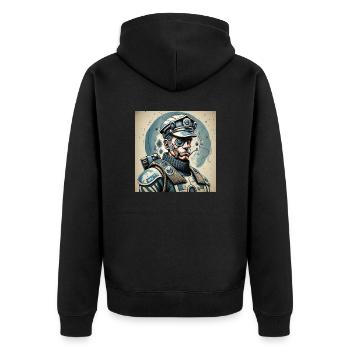 Cyborg Style Policeman Poster Poster - Unisex Premium Organic Zip Hoodie - black - Back - Nico (187cm)