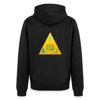 Yoga - Unisex Premium Bio Zip Hoodie - Schwarz - Hinten - Nico (187cm)