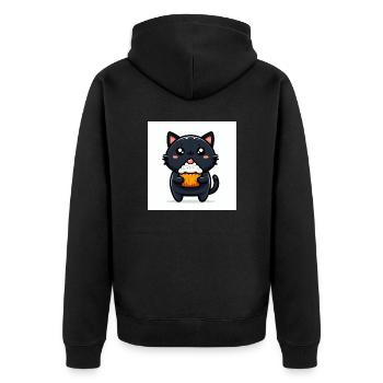 Sweet Kitty Black assis avec Cupcake - Veste à capuche bio Premium Unisexe - noir - Dos - Nico (187cm)