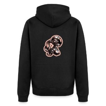 Space Woman - Unisex Premium Organic Zip Hoodie - black - Back - Nico (187cm)