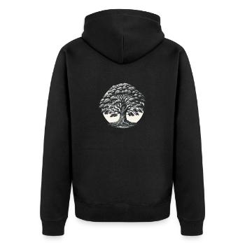 Eternal Wisdom Tree - Unisex Premium Organic Zip Hoodie - black - Back - Nico (187cm)