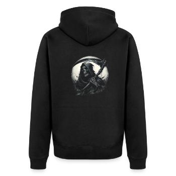 Messenger of Death - Unisex Premium Organic Zip Hoodie - black - Back - Nico (187cm)