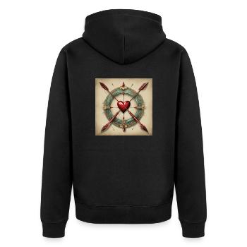 Heartfelt Fashion Embrace Love - Unisex Premium Organic Zip Hoodie - black - Back - Nico (187cm)