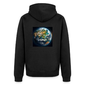 group1 14 - Unisex Premium Bio Zip Hoodie - Schwarz - Hinten - Nico (187cm)
