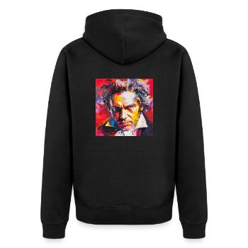 Beethoven n°1 - Veste à capuche bio Premium Unisexe - noir - Dos - Nico (187cm)